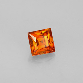 0.36캐럿 천연 만다린 오렌지 스페사르타이트 가넷, 스퀘어, 3.6×3.6 mm, VVS-VS