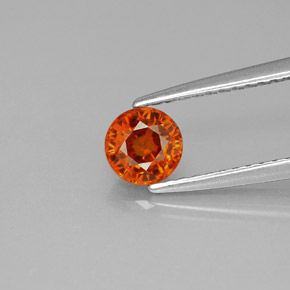0.73캐럿 천연 만다린 오렌지 스페사르타이트 가넷, 라운드 컷, 5.07 mm, VVS