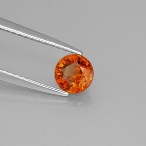 0.73캐럿 천연 만다린 오렌지 스페사르타이트 가넷, 라운드 컷, 5.07 mm, VVS