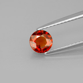 0.67캐럿 천연 레드 오렌지 스페사르타이트 가넷, 라운드 컷, 5.25 mm, VVS