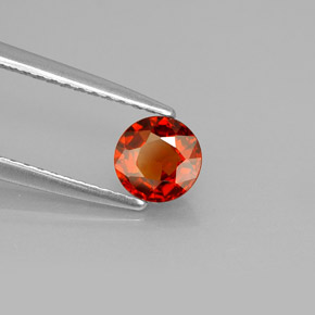 0.67캐럿 천연 레드 오렌지 스페사르타이트 가넷, 라운드 컷, 5.25 mm, VVS
