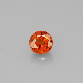 0.89캐럿 천연 만다린 오렌지 스페사르타이트 가넷, 라운드 컷, 5.18 mm, VS