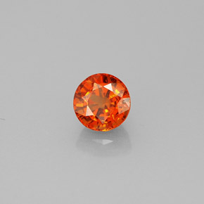 0.89캐럿 천연 만다린 오렌지 스페사르타이트 가넷, 라운드 컷, 5.18 mm, VS