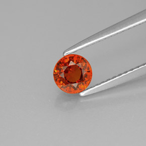 0.79캐럿 천연 만다린 오렌지 스페사르타이트 가넷, 라운드 컷, 5.04 mm, VVS-VS