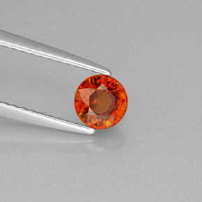 0.79캐럿 천연 만다린 오렌지 스페사르타이트 가넷, 라운드 컷, 5.04 mm, VVS-VS