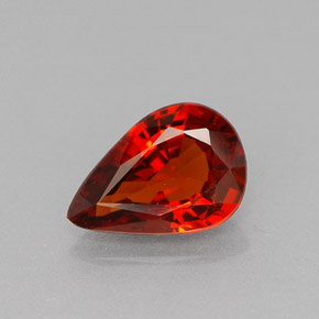 1.03캐럿 천연 오렌지 레드 스페사르타이트 가넷, 배 모양, 7.8×5.3 mm, VVS-VS