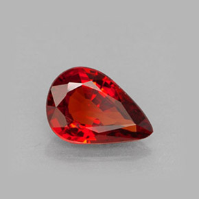 1.03캐럿 천연 오렌지 레드 스페사르타이트 가넷, 배 모양, 7.8×5.3 mm, VVS-VS