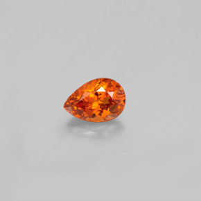 0.58캐럿 천연 만다린 오렌지 스페사르타이트 가넷, 배 모양, 5.9×4.1 mm, VVS-VS