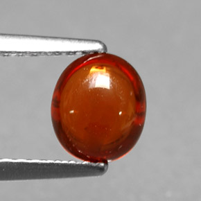 1.22캐럿 천연 레드 오렌지 스페사르타이트 가넷, 타원형 컷, 6.6×5.7 mm, 투명한