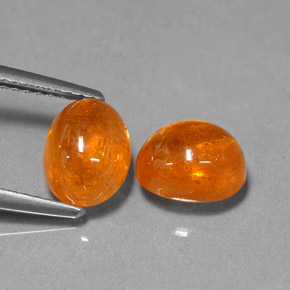 캐럿 천연 만다린 오렌지 스페사르타이트 가넷 보석, 타원형 컷, 8.2×6.4 mm, 투명한