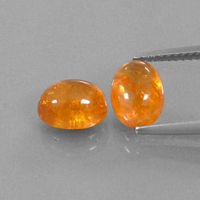 캐럿 천연 만다린 오렌지 스페사르타이트 가넷 보석, 투명한, 8.2×6.3 mm, 투명/반투명