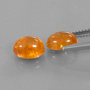 캐럿 천연 만다린 오렌지 스페사르타이트 가넷 보석, 투명한, 8.2×6.3 mm, 투명/반투명
