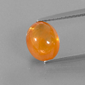 3.18캐럿 천연 만다린 오렌지 스페사르타이트 가넷, 투명한, 8.9×7.3 mm, 투명/반투명