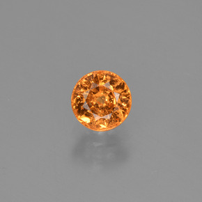 0.67캐럿 천연 만다린 오렌지 스페사르타이트 가넷, 라운드 컷, 4.67 mm, SI