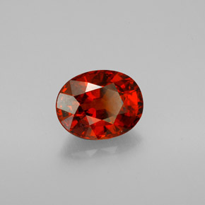 3.61캐럿 천연 레드 오렌지 스페사르타이트 가넷, 타원형 컷, 9.9×7.9 mm, VS