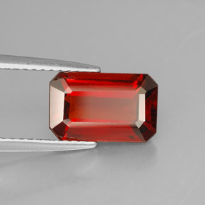 3.31캐럿 천연 붉은빛 오렌지 스페사르타이트 가넷, 에메랄드 컷, 10.4×6.6 mm, VS