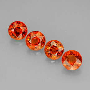 캐럿 천연 만다린 오렌지 스페사르타이트 가넷 보석, 라운드 컷, 5.15 mm, VS