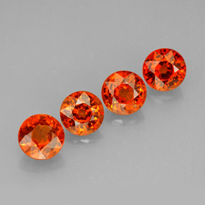 캐럿 천연 만다린 오렌지 스페사르타이트 가넷 보석, 라운드 컷, 5.15 mm, VS