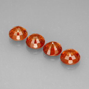 캐럿 천연 만다린 오렌지 스페사르타이트 가넷 보석, 라운드 컷, 5.15 mm, VS