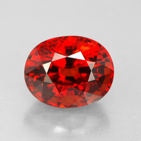3.18캐럿 천연 오렌지 레드 스페사르타이트 가넷, 타원형 컷, 8.8×7.1 mm, VVS-VS