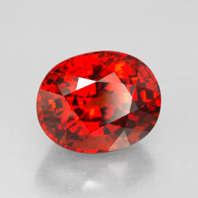 3.18캐럿 천연 오렌지 레드 스페사르타이트 가넷, 타원형 컷, 8.8×7.1 mm, VVS-VS