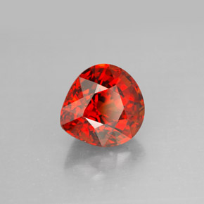 3.32캐럿 천연 레드 오렌지 스페사르타이트 가넷, 배 모양, 8.5×8.1 mm, VVS-VS