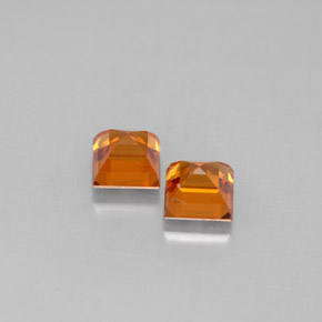 캐럿 천연 만다린 오렌지 스페사르타이트 가넷 보석, 스퀘어, 4.1×4.1 mm, VS