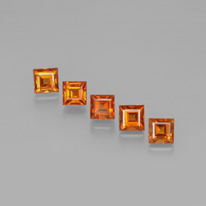 캐럿 천연 만다린 오렌지 스페사르타이트 가넷 보석, 스퀘어, 4×3.9 mm, VS