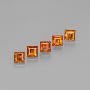 캐럿 천연 만다린 오렌지 스페사르타이트 가넷 보석, 스퀘어, 4×3.9 mm, VS