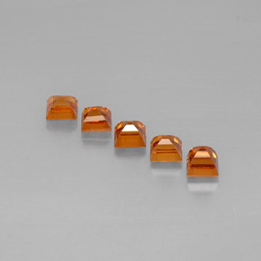 캐럿 천연 만다린 오렌지 스페사르타이트 가넷 보석, 스퀘어, 4×3.9 mm, VS
