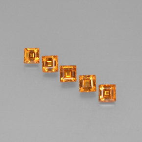 캐럿 천연 만다린 오렌지 스페사르타이트 가넷 보석, 스퀘어, 3.3×3.3 mm, VS