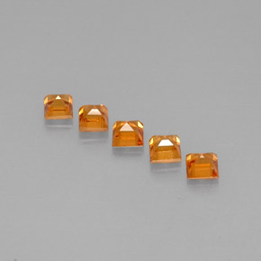 캐럿 천연 만다린 오렌지 스페사르타이트 가넷 보석, 스퀘어, 3.3×3.3 mm, VS