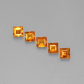 캐럿 천연 만다린 오렌지 스페사르타이트 가넷 보석, 스퀘어, 3.3×3.3 mm, VS