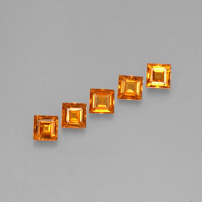 캐럿 천연 만다린 오렌지 스페사르타이트 가넷 보석, 스퀘어, 3.3×3.3 mm, VS