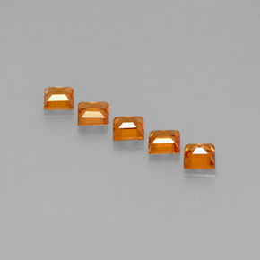 캐럿 천연 만다린 오렌지 스페사르타이트 가넷 보석, 스퀘어, 3.3×3.3 mm, VS
