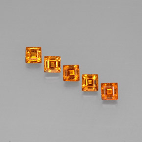 캐럿 천연 만다린 오렌지 스페사르타이트 가넷 보석, 스퀘어, 3.3×3.2 mm, VS