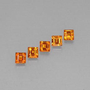 캐럿 천연 만다린 오렌지 스페사르타이트 가넷 보석, 스퀘어, 3.3×3.2 mm, VS