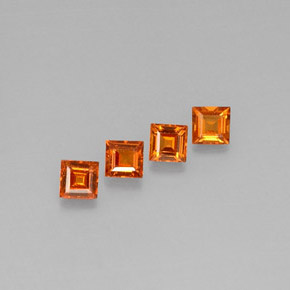 캐럿 천연 만다린 오렌지 스페사르타이트 가넷 보석, 스퀘어, 3.7×3.6 mm, VS