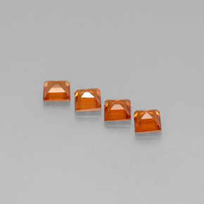 캐럿 천연 만다린 오렌지 스페사르타이트 가넷 보석, 스퀘어, 3.7×3.6 mm, VS
