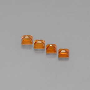 캐럿 천연 만다린 오렌지 스페사르타이트 가넷 보석, 스퀘어, 3.3×3.3 mm, VS