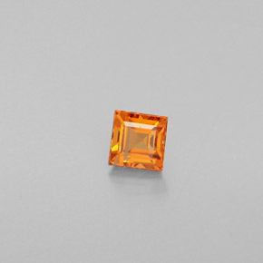 0.33캐럿 천연 만다린 오렌지 스페사르타이트 가넷, 스퀘어, 3.5×3.5 mm, VS