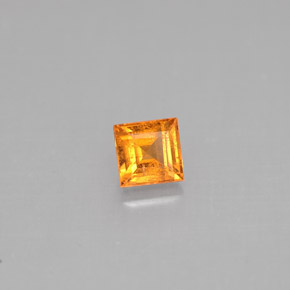 0.39캐럿 천연 골든 오렌지 스페사르타이트 가넷, 스퀘어, 3.8×3.7 mm, VS