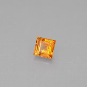 0.39캐럿 천연 골든 오렌지 스페사르타이트 가넷, 스퀘어, 3.8×3.7 mm, VS