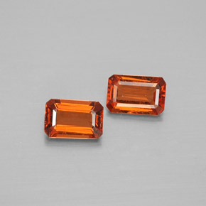 캐럿 천연 만다린 오렌지 스페사르타이트 가넷 보석, 에메랄드 컷, 6×4 mm, VS-SI