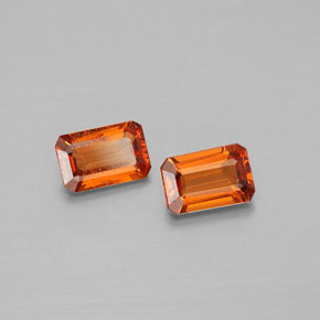 캐럿 천연 만다린 오렌지 스페사르타이트 가넷 보석, 에메랄드 컷, 6×4 mm, VS-SI