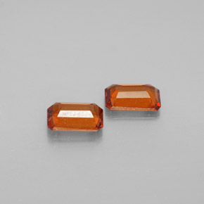 캐럿 천연 만다린 오렌지 스페사르타이트 가넷 보석, 에메랄드 컷, 6×4 mm, VS-SI