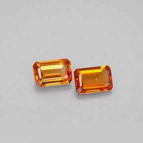 캐럿 천연 만다린 오렌지 스페사르타이트 가넷 보석, 에메랄드 컷, 6×4.1 mm, VS