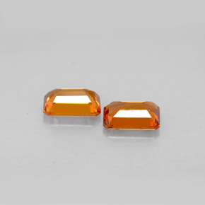 캐럿 천연 만다린 오렌지 스페사르타이트 가넷 보석, 에메랄드 컷, 6×4.1 mm, VS