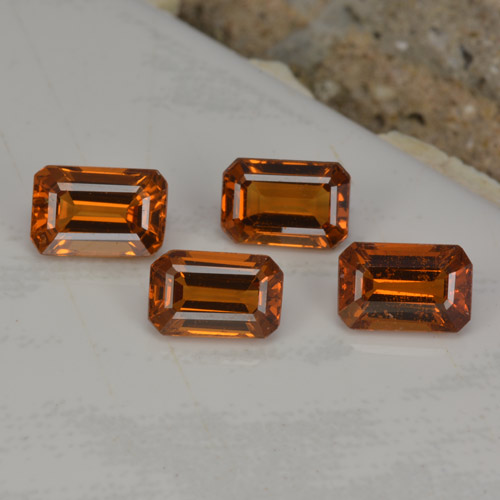 2.73캐럿 천연 앰버 오렌지 스페사르타이트 가넷 보석, 에메랄드 컷, 5.9×4 mm, VVS-VS