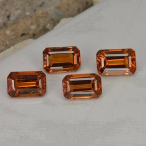 2.73캐럿 천연 앰버 오렌지 스페사르타이트 가넷 보석, 에메랄드 컷, 5.9×4 mm, VVS-VS